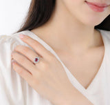 12号ルビー ダイヤモンド 花形リング925シルバー