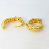ゴールド フープピアス ダイヤモンド風