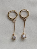 ゴールド フープピアス クリスタル付き