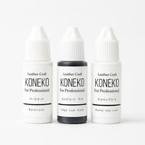 レザー専用 ベースコート＋ カラーエッジコート ＋グロストップコート 3個セット レザー ペイント 無臭の安全な成分 初心者も簡単 10g