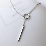 925シルバー ゴールド リングストレートバー ネックレス