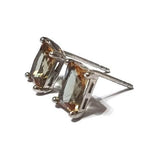 ズルタナイト イヤリング シルバー925エメラルドカット ピアス(両耳用)