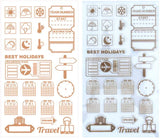トラベルデザインのクリアスタンプシリコーンラバーDIY手帳やコラージュ旅行