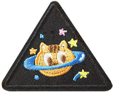 宇宙キャット ワッペン 装飾 パッチ, 寝ている猫 ネコ 可愛い猫 愛いやつ 1枚