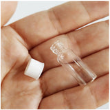 1ml ガラス小瓶 プラスチックカバー10mmガラス瓶 ホワイト蓋 ガラス製 10個