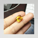 天然シトリン（黄水晶） ステップカット ルース ブラジル産 6.315ct 綺麗な透明感とオレンジカラー リング材料 ネックレス材料 宝石コレクション